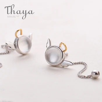 Thaya originaal angel disain kõrvarõngad s925 sterling silver wing kristall + shell pikk rida kõrvarõngas naised, daamid kingitus