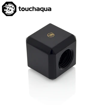 Touchaqua 3-Way Kuupmeetri Adapterid Universaalne G1/4 3 Tee vesijahutus tarvikud 3-Way adapter iste Must Hõbedane Metallist Paigaldamine