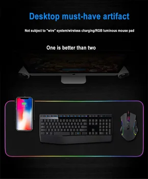 Traadita Laadimine Mouse Pad Gamer Mouse Pad Liiga RGB Mousepad Helendav Laua Mat Arvuti Sülearvuti Klaviatuur XXL Mouse pad