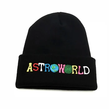 Travi$ Scott Kootud Müts Uus ASTROWORLD Beanie tikandid Astroworld Ski Sooja Talve Unisex Travis Scott Skullies Beanies