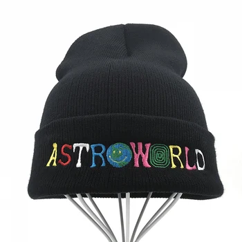 Travi$ Scott Kootud Müts Uus ASTROWORLD Beanie tikandid Astroworld Ski Sooja Talve Unisex Travis Scott Skullies Beanies