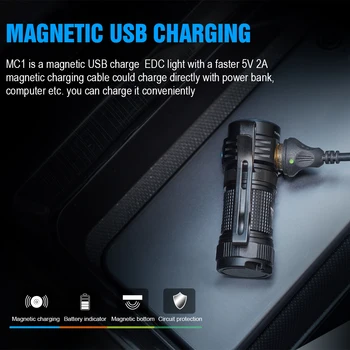 Trustfire MC1 Magnet LED Taskulamp 1000 Lumens Cree Laetav 2A Kiire Laadimine Tasku Kerge Magnetiga Mini EDC töötuli