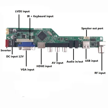 TV HDMI-USB-VGA-AV-LCD LED AUDIO Controller Juhatuse ekraan komplekt M101NWT2 R1 / 1024X600 10.1
