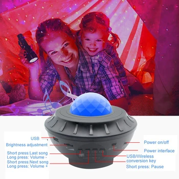Tähine Taevas LED Moon Täht Projektor Valguse Lapsed-Lapsed Kodus Magamistuba Öö Lambi Magab Kerge Magamistoas voodi kõrval Laua Lamp