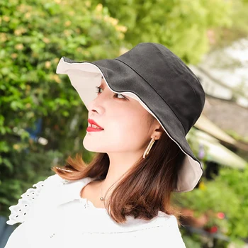 Täiesti Uued Mütsid Naiste Topelt pool kulunud Kopp Mütsid Naine Streamer Päike ühise Põllumajanduspoliitika Suur Nokk Sunbonnet Fedoras Suvel Rannas Müts