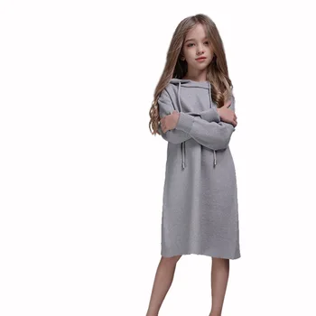 Tüdrukud 2020 Puuvillane Kleit Laste Kapuutsiga Sirge Kleit Tüdrukute Riided Uudsus Mood Kootud Kleit Elegantne Kleit Tüdruk