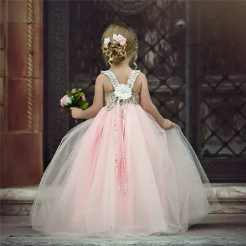Tüdrukud Dress 2018 Brändi Printsess Tülli Kleit Varrukateta Lilleline Disain Tüdrukute Riided Sünnipäeva Kleit Fotograafia Riided