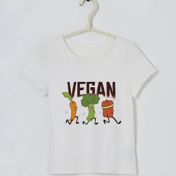 Tüdrukute T-särk Cartoon Süüa Köögivilja Vegan Tüdruk Top Harajuku Lapsed Tshirt Vogue Beebi Poiss Suve Riideid Lühikesed Varrukad Kawaii Naljakas