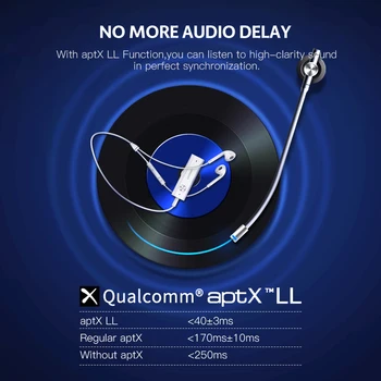 UGREEN aptX LL Bluetooth Vastuvõtja 5.0 HiFi Juhtmeta heliadapteri Tagasi Clip Support Mikrofoni 3,5 mm AUX Bluetooth-Adapteriga