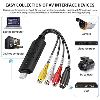 USB 2.0 TV, Video, Audio VHS to DVD HDD Converter Capture Kaardi Adapter UP Video lindid DVD converter GTfor Windows 8/10/XP