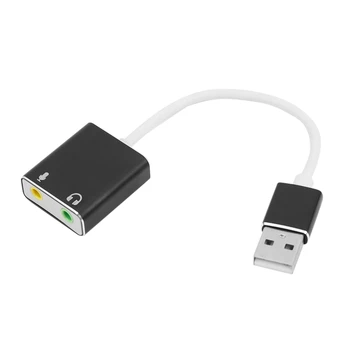 USB o Adapter Välise Stereo helikaart 3.5 mm Kõrvaklappide ja Mikrofoni Pesa,Sobib Windows, Mac,PC,Telefon