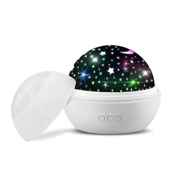 USB-Star Moon LED Projektor Öö Valguses Tähine 360 Kraadise Pöörde Dekoratiivne Lamp Kids Room Magamistuba Decor Baby Kingitused