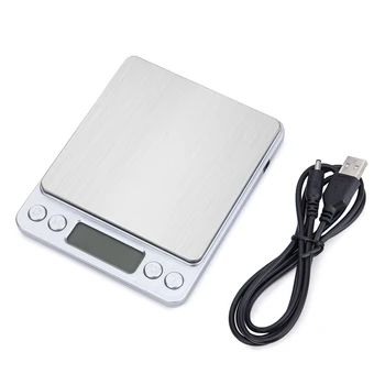 USB Toitega Digitaalne köögikaal 3kg/0,1 g Roostevabast Terasest Täppis Toidu Ehted Skaala Kaaluga Seade, Elektrooniline LCD Saldo