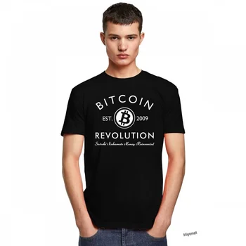 Uudne Bitcoin Revolutsiooni Tshirt Meeste Lühikesed Varrukad BTC Cryptocurrency Blockchain Geek T-särk O-kaeluse Puuvill Tee Särk Merch Kingitus