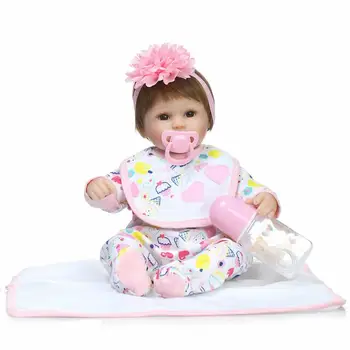 Uuestisündinud baby doll pehmest silikoonist vinüül 18inch 42cm Armas tõetruu armas beebi tüdruk mänguasi riided ilus nukk