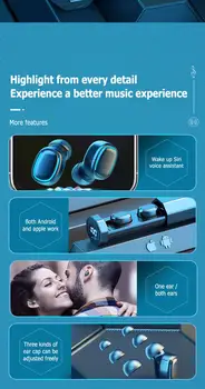 Uus 5.0 TWS Bluetooth Kõrvaklapid 8D HIFI Sport Koos Mic-Peakomplekti ja Traadita Earbuds Mängude, Muusika Kõrvaklappide Jaoks Kõik Nutikas Telefon