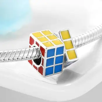 Uus 925 Sterling Hõbe Magic Cube Südame Pusle Väike Karu Ripats Võlu Sobivus Originaal Euroopa Võlu Käevõru Ehted tegemine