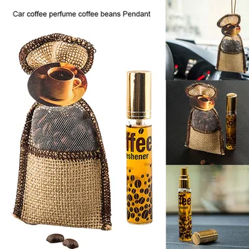 Uus Coffee Bean Rippuvad Pakike Kohvi Parfüümi Aroomiteraapia Auto Ripats Tahavaate Peegel