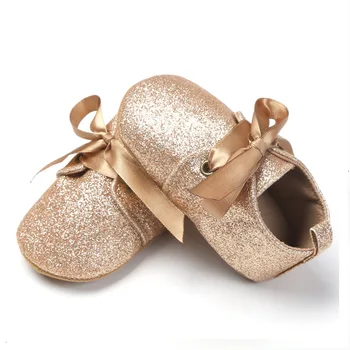 Uus Glitter beebi Tüdrukute kingad Esimene jalutajad Võrevoodi kingad Vastsündinud Beebi Litrid boot soft ainus Leopard Beebi pits-up vibu kingad