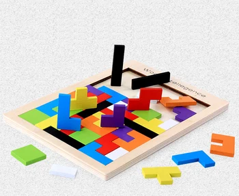 Uus Kuum Müügi Puidust Tetris Puzzle Mänguasjad, Lapsed, Vaimse Arengu Haridus Mänguasjad Lastele Parim Jõulukinke