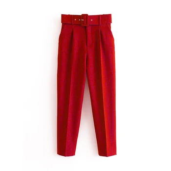 Uus Naiste Talve paksud Püksid Püksid kõrge vöökoht vabaaja tahke kontori Püksid vöö zora pikad Püksid Sweatpant Capris 2020