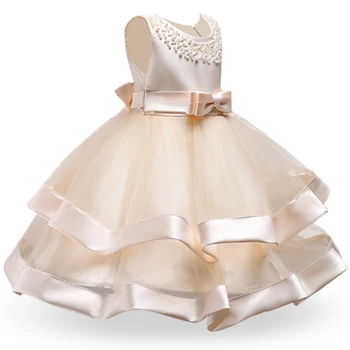 Uus tüdruk varrukateta pearl kõrge kvaliteediga printsess kleit, kukkastyttö kleit peokleidid vestidos de fiesta de noche 3-10