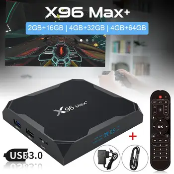 UUSIM Android 9.0 TV Box X96 Max Plus Amlogic S905x3 8K Smart Media Player 4GB RAM, 64GB ROM X96Max digiboksi QuadCore 5G Wifi