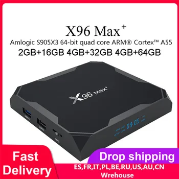 UUSIM Android 9.0 TV Box X96 Max Plus Amlogic S905x3 8K Smart Media Player 4GB RAM, 64GB ROM X96Max digiboksi QuadCore 5G Wifi