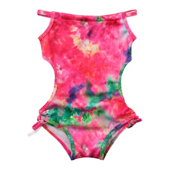 Uusim Väikelapse Lapsed Ujumisriided Tüdrukutele Baby Vest Tie-Dye Printimiseks Ühes Tükis Ujumistrikoo Supelrõivad Beachwear kostüüm da bagno bambina