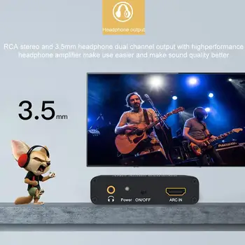 Uusima HDMI ARC-Audio Extractor Audio Adapter 3.5 mm Stereo Kiudaineid Koaksiaal Converter Võimendi Kõlar