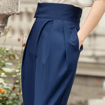 Uute tulijate mood suve püksid naiste office lady kõrge kvaliteedi temperament lihtsa töö stiil kõrge kvaliteedi pikad püksid