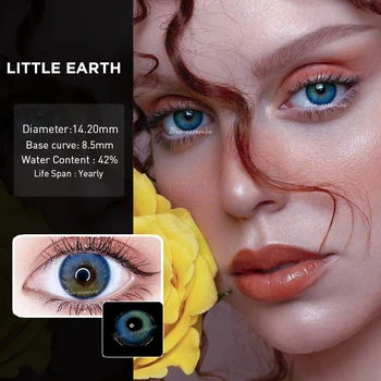 UYAAI 2tk/Paar Väike maa Seriers Värvilised läätsed, Värvilised kontaktläätsed, läätsed silmade sinine objektiiv värvi silmad loomulik Aasta