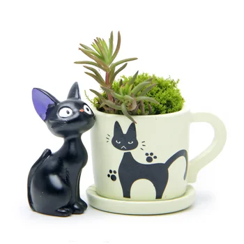 Vaik Hayao Miyazaki Must Kass Kujukeste Succulents Lillepotis Ornament Haldjas Miniatuuri Pottidesse Aed Sambla Gnome Teenetemärgi
