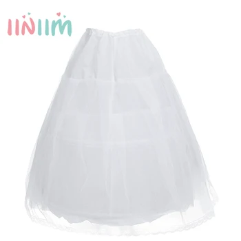 Valge 2 Hoop Lapsed Tüdrukud Crinoline Petticoat Flower Girl Pulm Kleit Sünnipäeva Kleidid, Laste Riided Vestidos