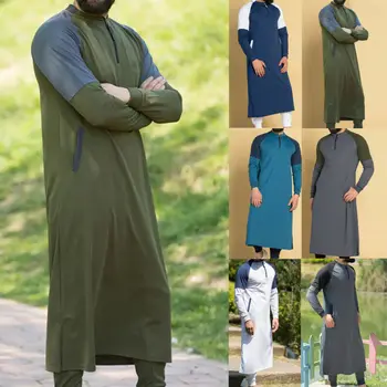 Valge Meeste Dubai Thobe Islami Moslemi Riided Katar Rüü seal kaftan Maxi Kleit Pikk Varrukas, Sviitrid 2020 UUS