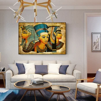 Vana-Egiptus Seinale Plakatid Ja Pildid Protrait Salapärane Cleopatra Seina Art Lõuend Pildid elutuba Cuadros Pildid