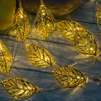 Vanik String Tuled Gold Leaf Tuled 1.5 m / 3m Puhkus LED Aku Jõul Haldjas Tuled elutuba Aed Pulmad Dekoratiivsed