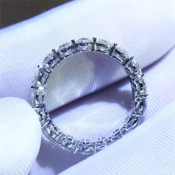 Vecalon Mood Naiste Ehted on 925 Sterling Silver Ring Täis Ring 4mm AAAAA Tsirkoon cz Engagement Pulm bänd Rõngad Naistele