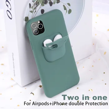 Vedela Silikooniga Asja iPhone 11 Pro Max XR X Xs Max Kaitsva Katte AirPods 2 1 Omanik Juhtudel AirPods Coque Fundas