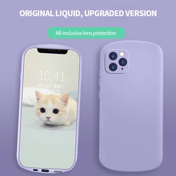 Vedela Silikooniga Tahked Värvi Telefoni Case For iPhone 12 Mini Pro Max 11 XS XR Anti-Sügisel Kaitsev Ümbris iPhone 6 7 8 Plus