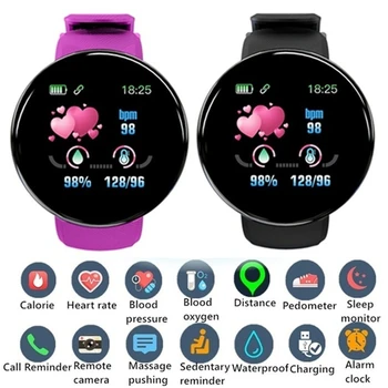 Veekindel Bluetooth Käevõru Smart Watch Südame Löögisagedus, Vererõhk Tegevuse Jälgimisseadmed Sport Smartwatch D18