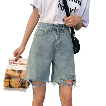 Vintage Bermuda Püksid Pluss Sizze Jean Lühike Naiste Retro Kõik-Mängu Ripitud Denim Lühike Stiilne Naiste Pükste Daamid 2020. Aasta Uus Riie