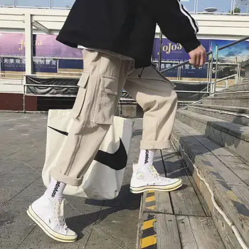 Vintage mood Joggers Püksid 2019 Mens Streetwear Cargo Püksid Mees Hip-hop Ruuduline Püksid High Street Jaapani Kevad Püksid Meeste