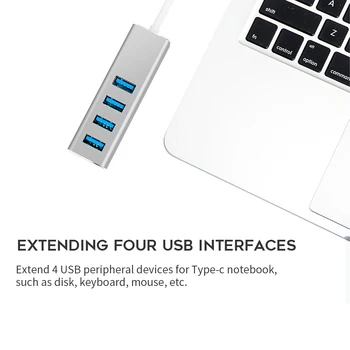 Vmade USB 3.0 HUB Tüüp c Ethernet Võrgukaart 1000 mbit / s RJ45 usb-c 3 usb 3.0 Pordid usb-splitter for MacBook Air Pro