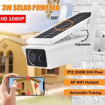 Väljas Päikese Kaamera WiFi Traadita 1080P 4X Zoom päikesepaneel Cctv IP Camara Security Cam PIR videovalve Kaamerad Telefon