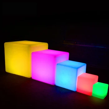 Väljas Veekindel Cube Tool Laetav LED Night Light RGB puldiga lambid, bassein, baar tabelis kohvik ktv hotel decor valgustus
