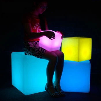 Väljas Veekindel Cube Tool Laetav LED Night Light RGB puldiga lambid, bassein, baar tabelis kohvik ktv hotel decor valgustus