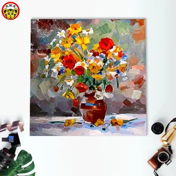 Värvimine poolt numbrid art värvi number DIY digitaalse maali Euroopa õlimaal lill, taim, lill, maali täitke värvi livin