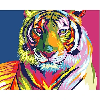 Värvimine Poolt Numbrid DIY Dropshipping 40x50 50x65cm Värvilised tiiger pea Looma Lõuend Pulm Teenetemärgi Art pilt Kingitus