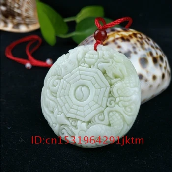 Võlu Loomulik Bagua Ehted Phoenix Kingitused Nikerdatud Dragon Mood Meeste Jade Valge Tarvikud Hiina Kaelakee Amulett Ripats